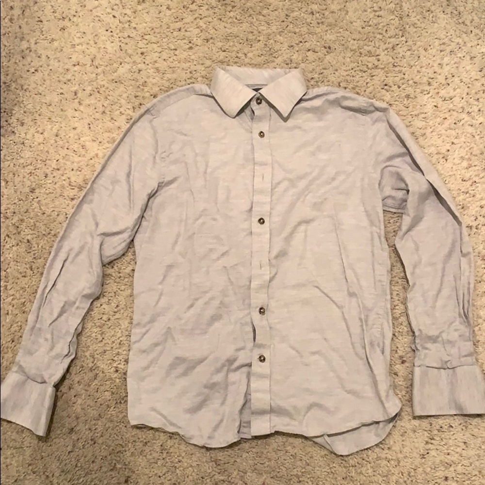 Grey button down shirt
